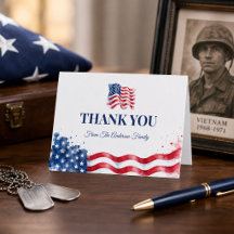 Veteranen-US-Flaggen-Begräbnis-Dankeskarten