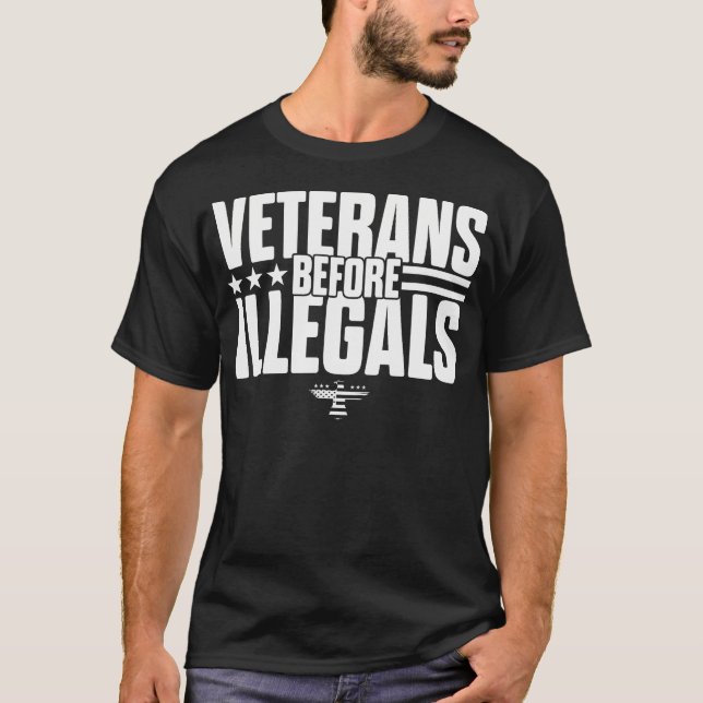 Veteranen vor Illegalen Funny American Veterans T-Shirt (Vorderseite)