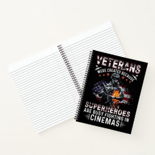 Veteranen, weil Superhelden in Cinemas beschäftigt Notizbuch