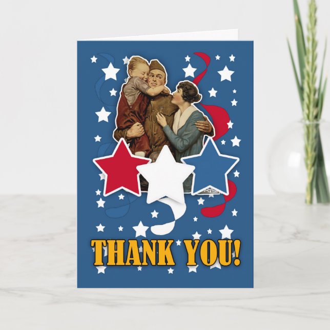 Veteranentag - Gedenktag vielen Dank Dankeskarte (Vorderseite)