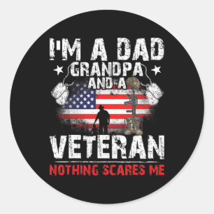 Veteranentag - Ich bin Vater Opa und Runder Aufkleber