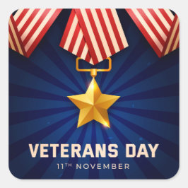 Veteranentag Quadratischer Aufkleber