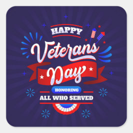 Veteranentag Quadratischer Aufkleber