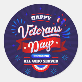 Veteranentag Runder Aufkleber