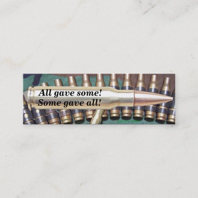 Veteranentagestruppemilitärkugel Bookmarker vfw Mini Visitenkarte (Vorderseite)