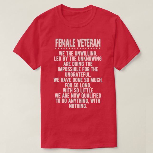 Veteranenweibin im Kampf Patriotisch 1 T-Shirt (Design vorne)