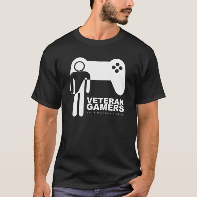 Veterangamers-schwarzer T - Shirt (Vorderseite)
