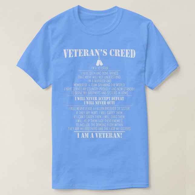 Veteran's Credo Ich bin Veteran T-Shirt (Design vorne)