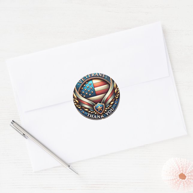 Veteran's Dankeschön Day Runder Aufkleber (Umschlag)