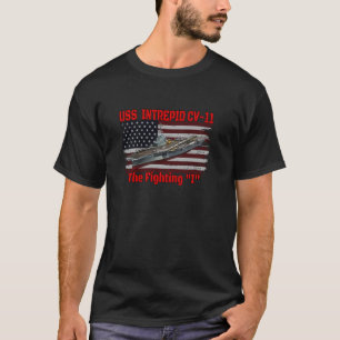 Veterans Day Aircraft Carrier USS Intrepid CV 11 W T-Shirt