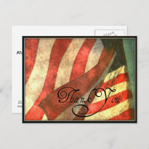 Veterans Day American Flag Danke Postcard Postkarte