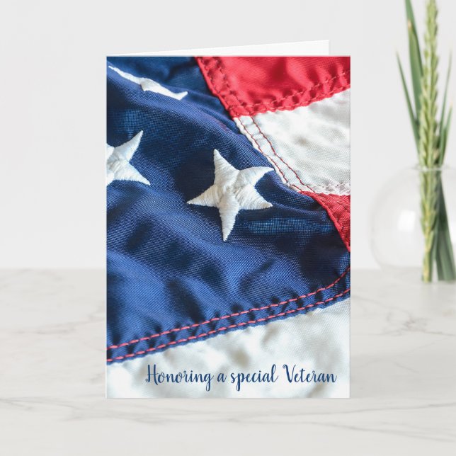 Veterans Day American Flag Karte (Vorderseite)