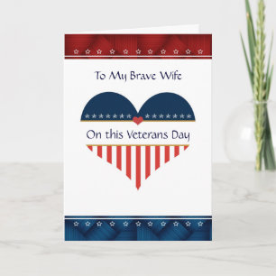 Veterans Day Card Patriotic Heart Ehefrau Veterans Karte