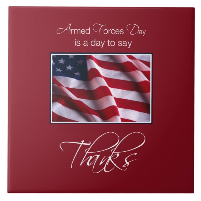 Veteran's Day Danke, Patriotic American Flag Fliese (Vorderseite)