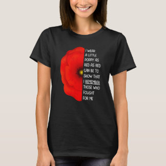 Veterans Day Lest We vergiss Red Poppy Blume USA T-Shirt