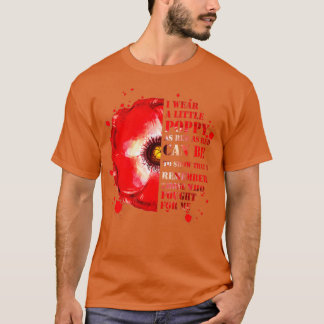 Veterans Day Lest We vergiss Red Poppy Blume USA T-Shirt