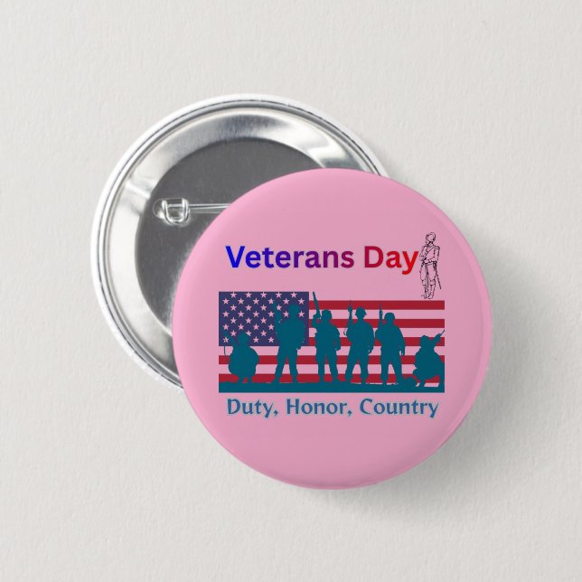 Veterans Day light pink Button (Vorne & Hinten)