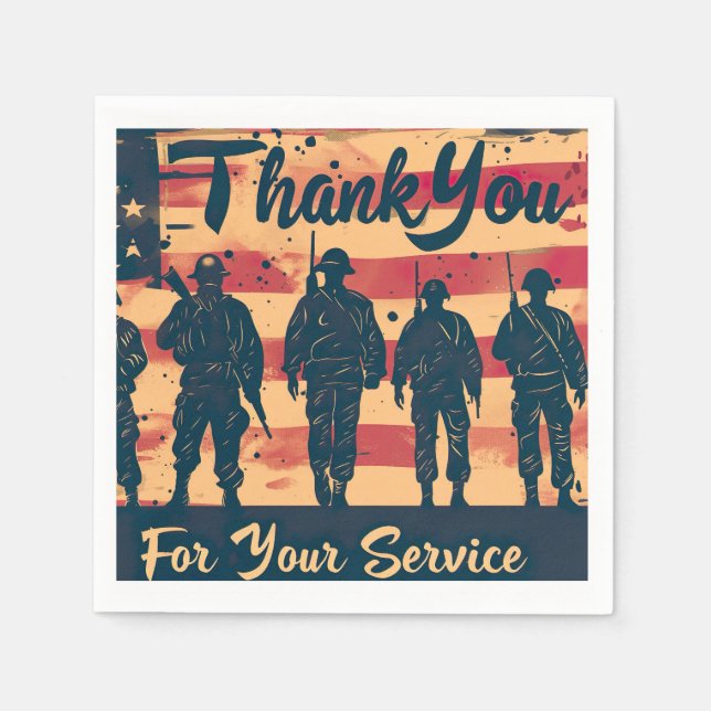 Veterans Day Paper Napkin Serviette (Vorderseite)