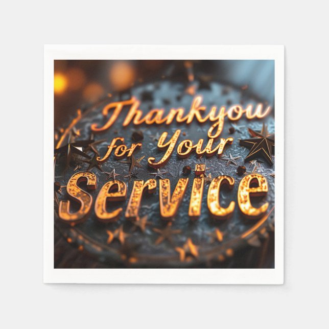 Veterans Day Paper Napkin Serviette (Vorderseite)