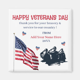 Veterans Day Patriotic USA Flag Vielen Dank Magnet
