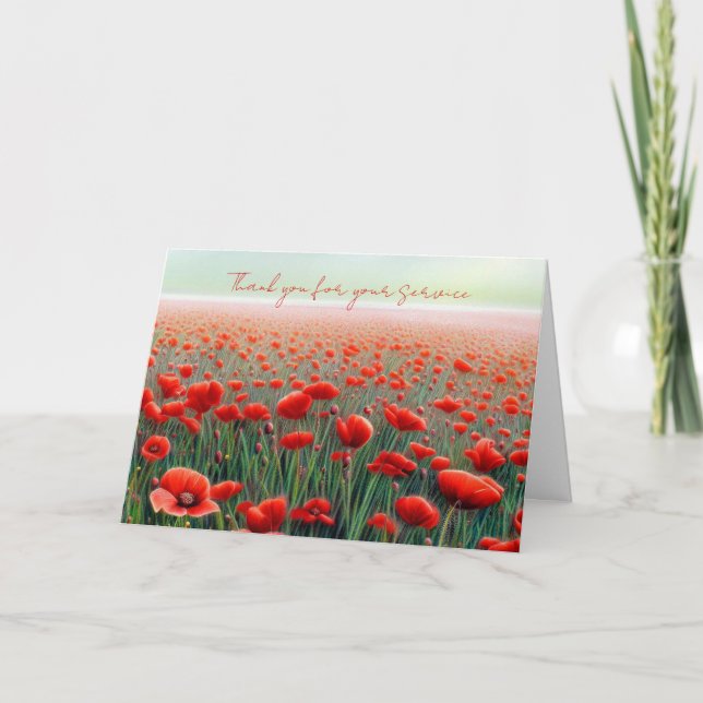 Veterans Day Poppy Field Card Karte (Vorderseite)