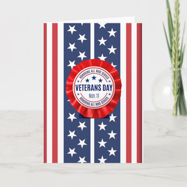 Veterans Day Rosette Karte (Vorderseite)