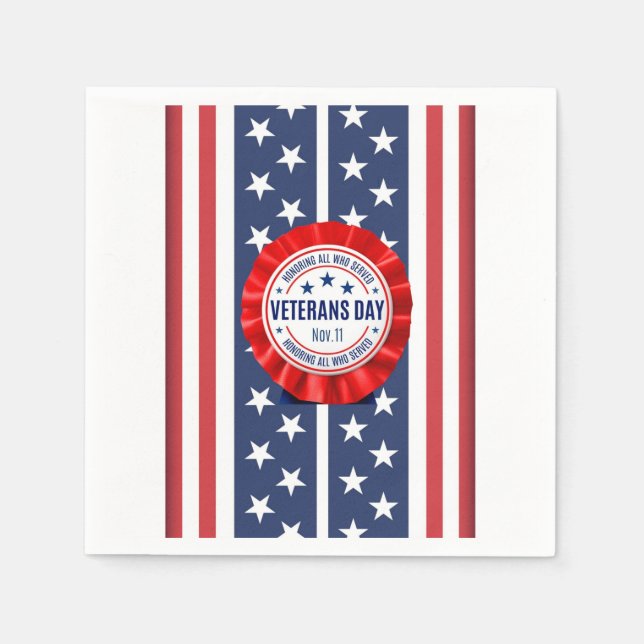 Veterans Day Rosette Paper Napkin Serviette (Vorderseite)
