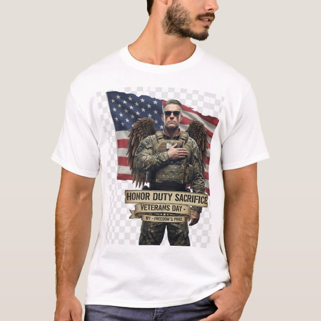 Veterans Day Tribute – Honor, Duty, Sacrifice T-Shirt (Vorderseite)
