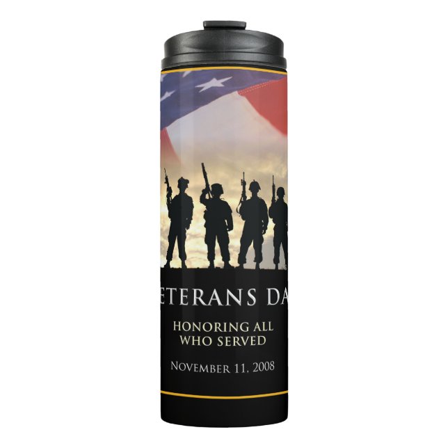 Veteran's Day USA Thermal Tumbler Thermosbecher (Vorderseite)