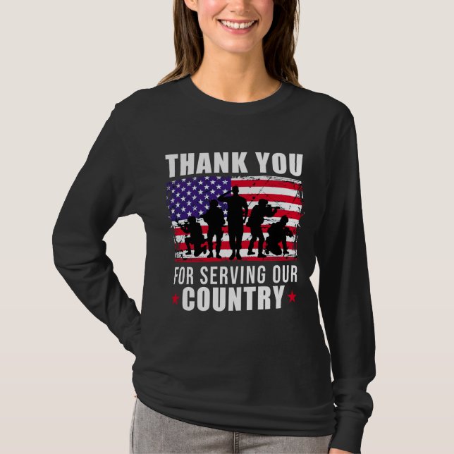 Veterans Day Vielen Dank an die Service Army Veter T-Shirt (Vorderseite)