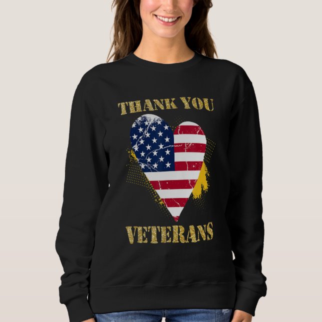 Veterans Day with American flag for Men Dad Women  Sweatshirt (Vorderseite)