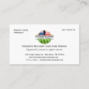 Veteran's Erholung Lawn Care Business Card Visitenkarte