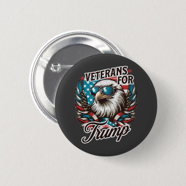 Veterans for Trump Button (Vorne & Hinten)
