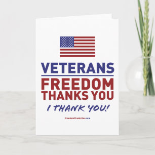 Veterans, Freedom Thanks You. Dankeskarte