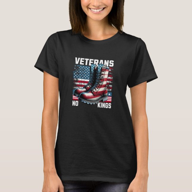 Veterans No Kings Military Protest USA Flag Americ T-Shirt (Vorderseite)