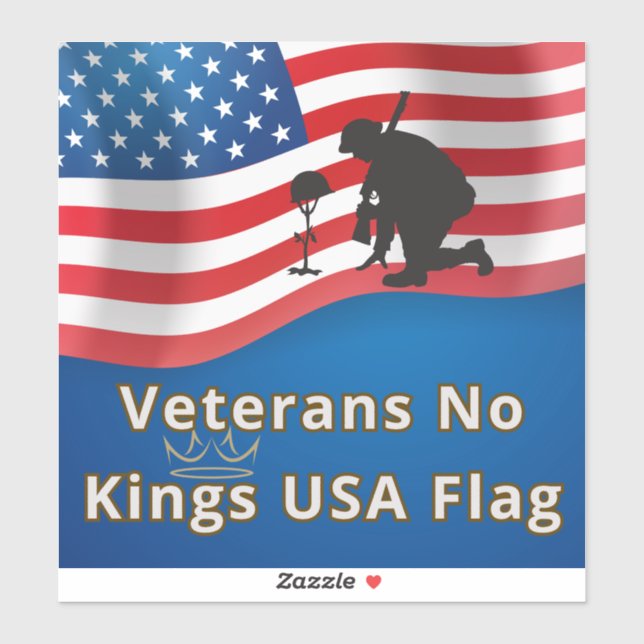 Veterans No Kings USA Flag Aufkleber (Blatt)