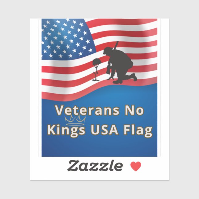 Veterans No Kings USA Flag Aufkleber (Blatt)