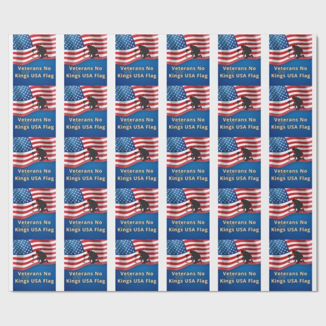 Veterans No Kings USA Flag Geschenkpapier (Flach)