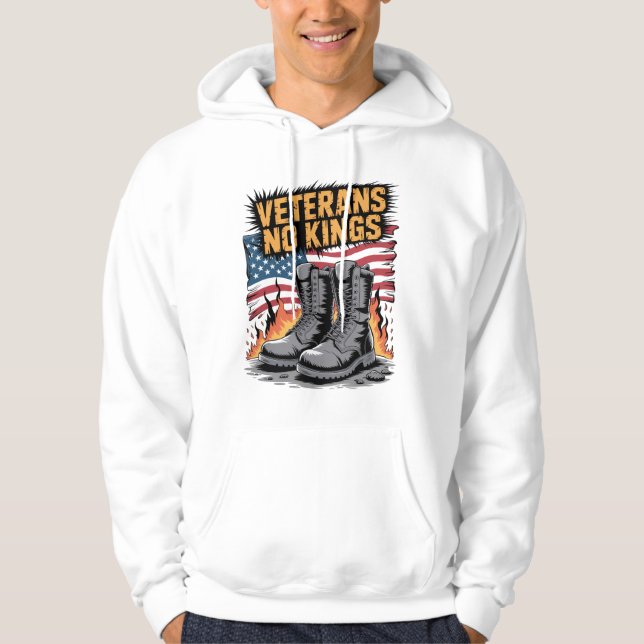 Veterans No Kings USA Flag Hoodie (Vorderseite)