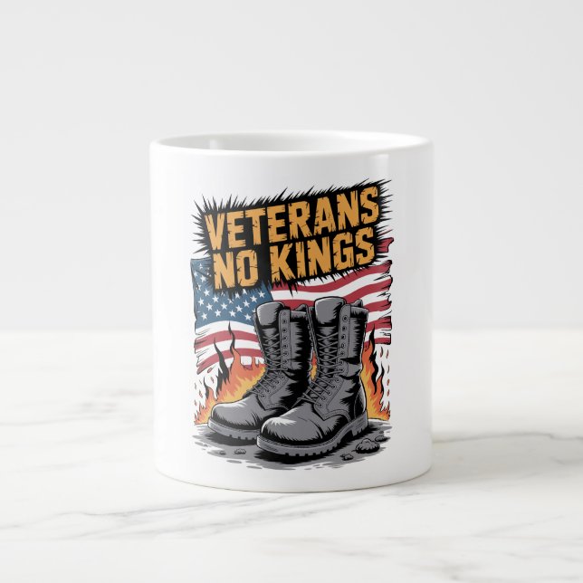 Veterans No Kings USA Flag Jumbo-Tasse (Vorderseite)