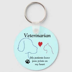 Veterinär- Paw Prints auf meinem Herzen #2 Schlüsselanhänger