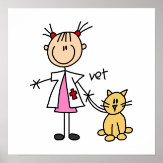 Veterinär-Strichmännchen Poster
