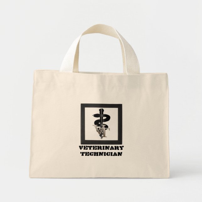 Veterinär-Tech-Symbol Mini Stoffbeutel (Vorne)