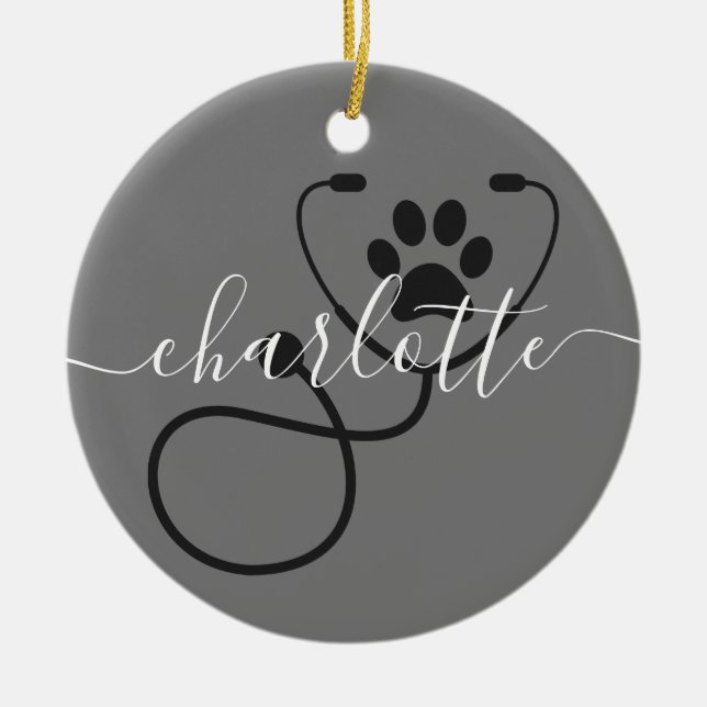 Veterinär-technischer Tierarztassistent Keramik Ornament (Vorne)