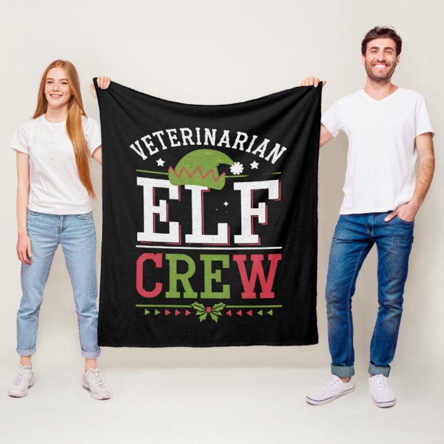 Veterinär-Weihnachtself Fleecedecke (Beispiel)