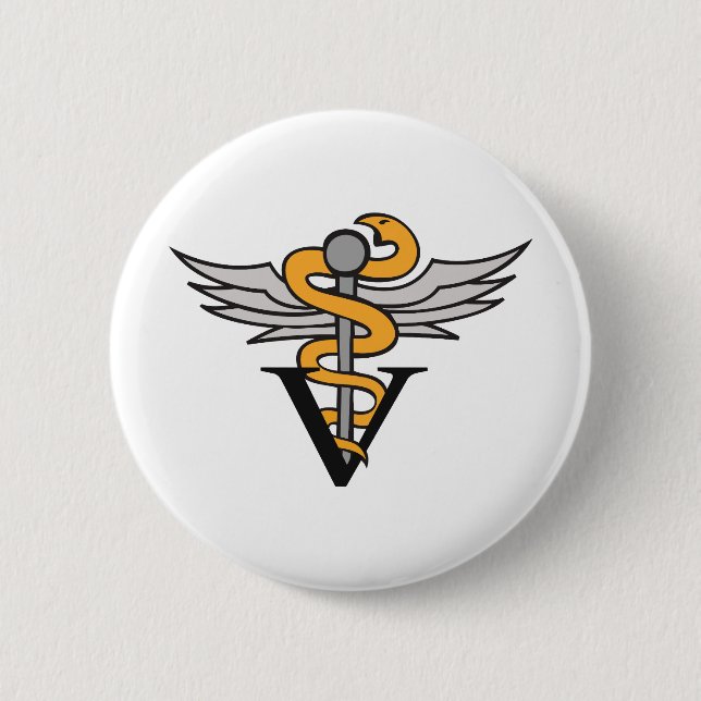 VETERINARIAN CADUCEUS BUTTON (Vorderseite)
