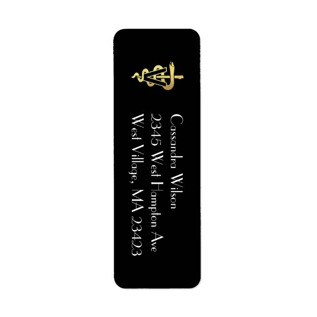Veterinarian Gold Graduation Return Address (Vorne)