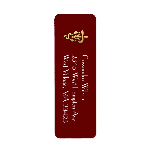 Veterinarian Graduation Maroon Gold Return Address (Vorne)