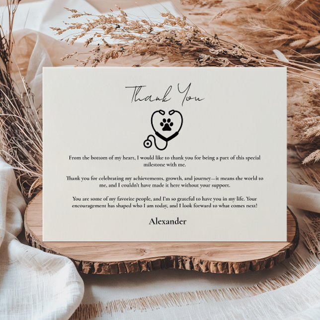 Veterinarian Graduation Party Dankeskarte (Von Creator hochgeladen)