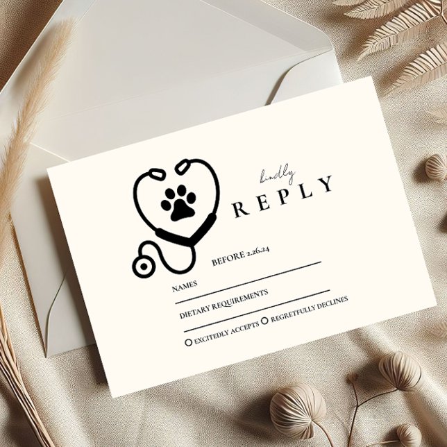 Veterinarian Graduation Party RSVP Karte (Von Creator hochgeladen)